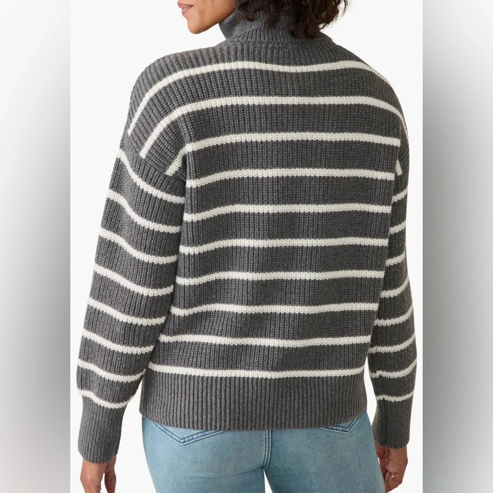 Faherty mariner striped quarter zip sweater